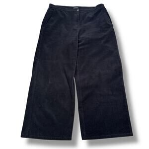 Eileen Fisher Wide Leg Corduroy Pants Women’s Medium Black Cotton Pockets READ
